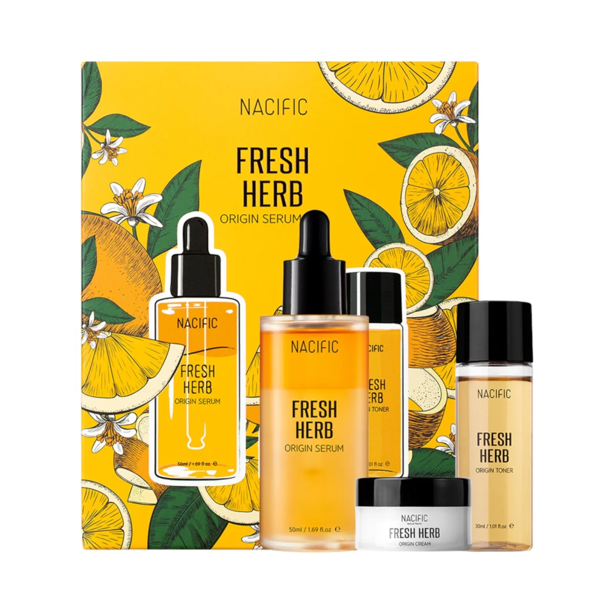 Fresh Herb Origin Toner 30ml + Serum 50ml + Cream 12ml Set