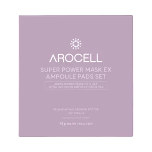 Super Power Mask EX 1 Box (4 Mask Packs, 3 Ampoule Pads Set) Contains Collagen Human Umbilical Cord Stem Cell Cultivation Solution