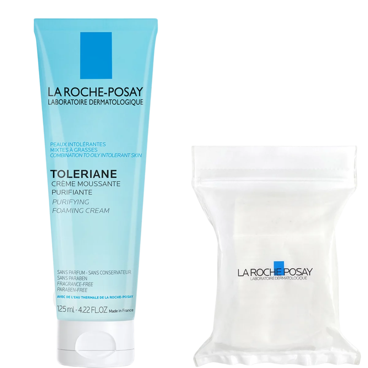 Toleriane Purifying Foaming Cream 125ml + 30p Cotton Pad Set - 1set