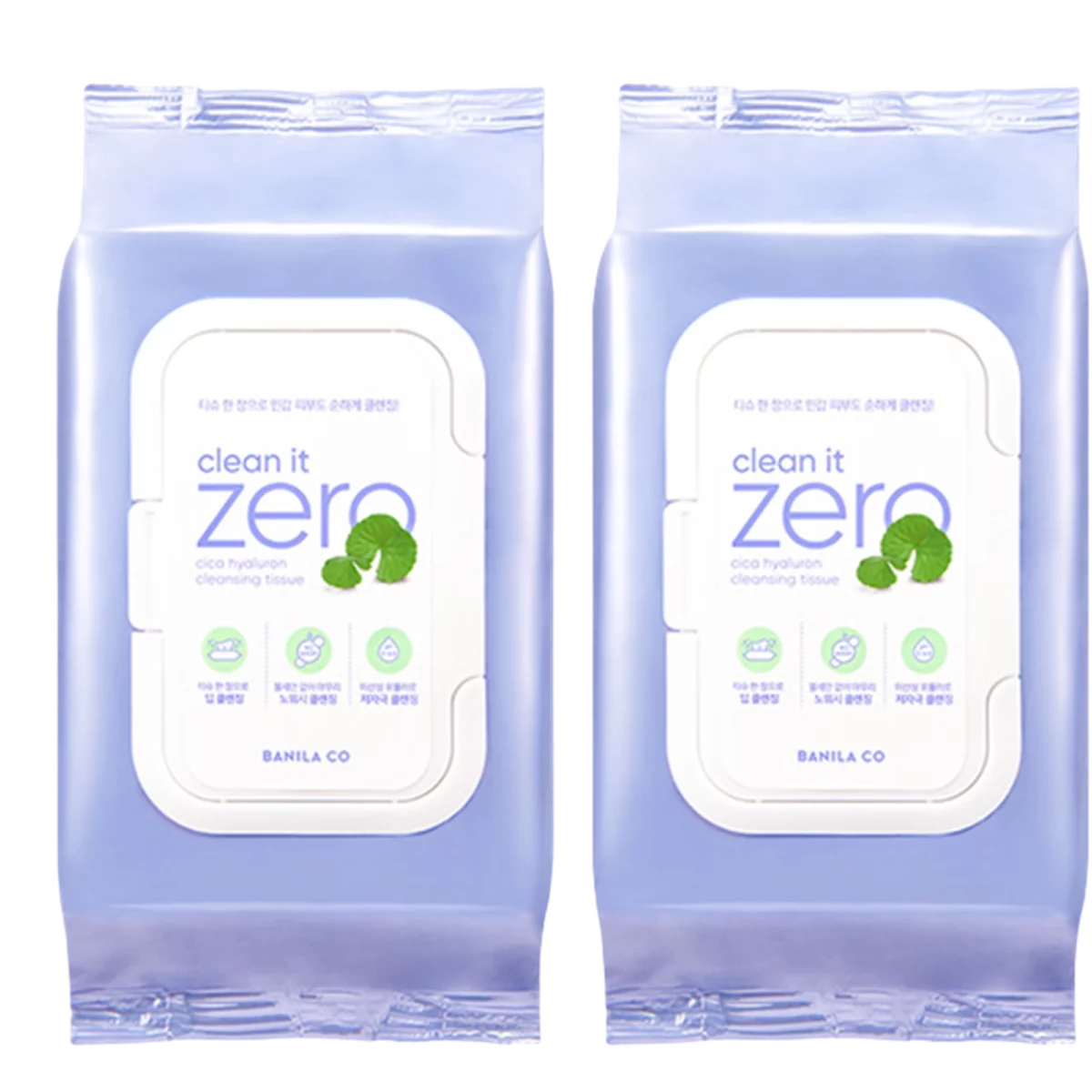Clean It Zero Cica Hyaluronic Cleansing Tissue - 80sheets, 2packs