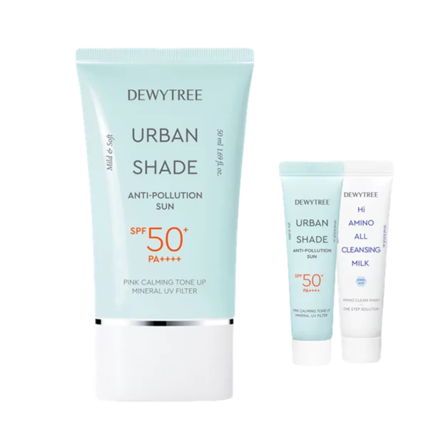 Urban Shade Anti-Pollution Sunscreen SPF50+ PA++++ 50ml + 10ml + High Amino Milk 10ml Set