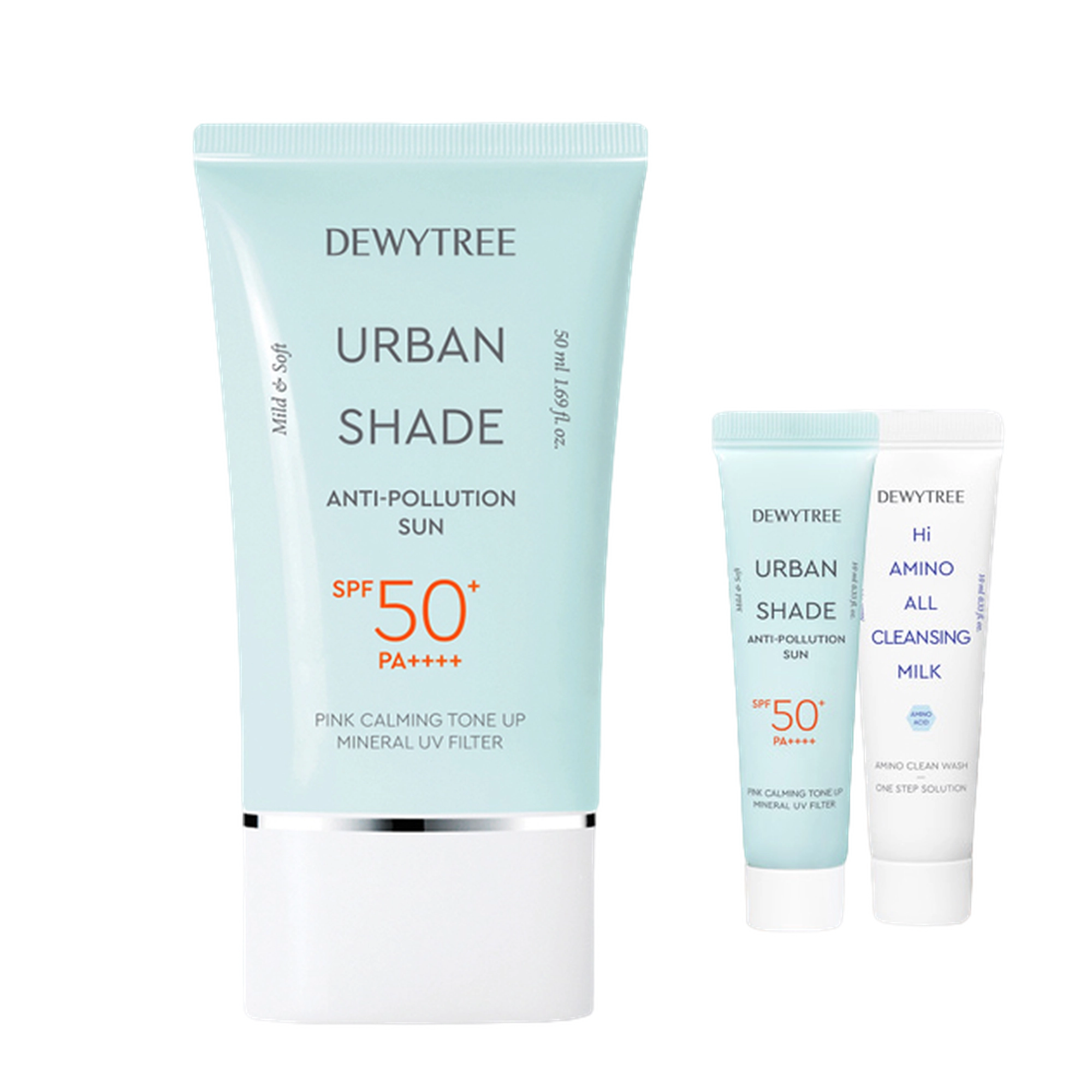 Urban Shade Anti-Pollution Sunscreen SPF50+ PA++++ 50ml + 10ml + High Amino Milk 10ml Set