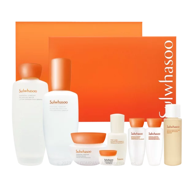 Essential Comfort Balancing Basic Set, Jaeumsoo 150ml + Emulsion 125ml + Jaeumsoo 15ml + Emulsion 15ml + Balancing Essence 8ml + Mild Cleansing Foam 25ml + Resilience Cream 15ml + Resilience Cream 5ml