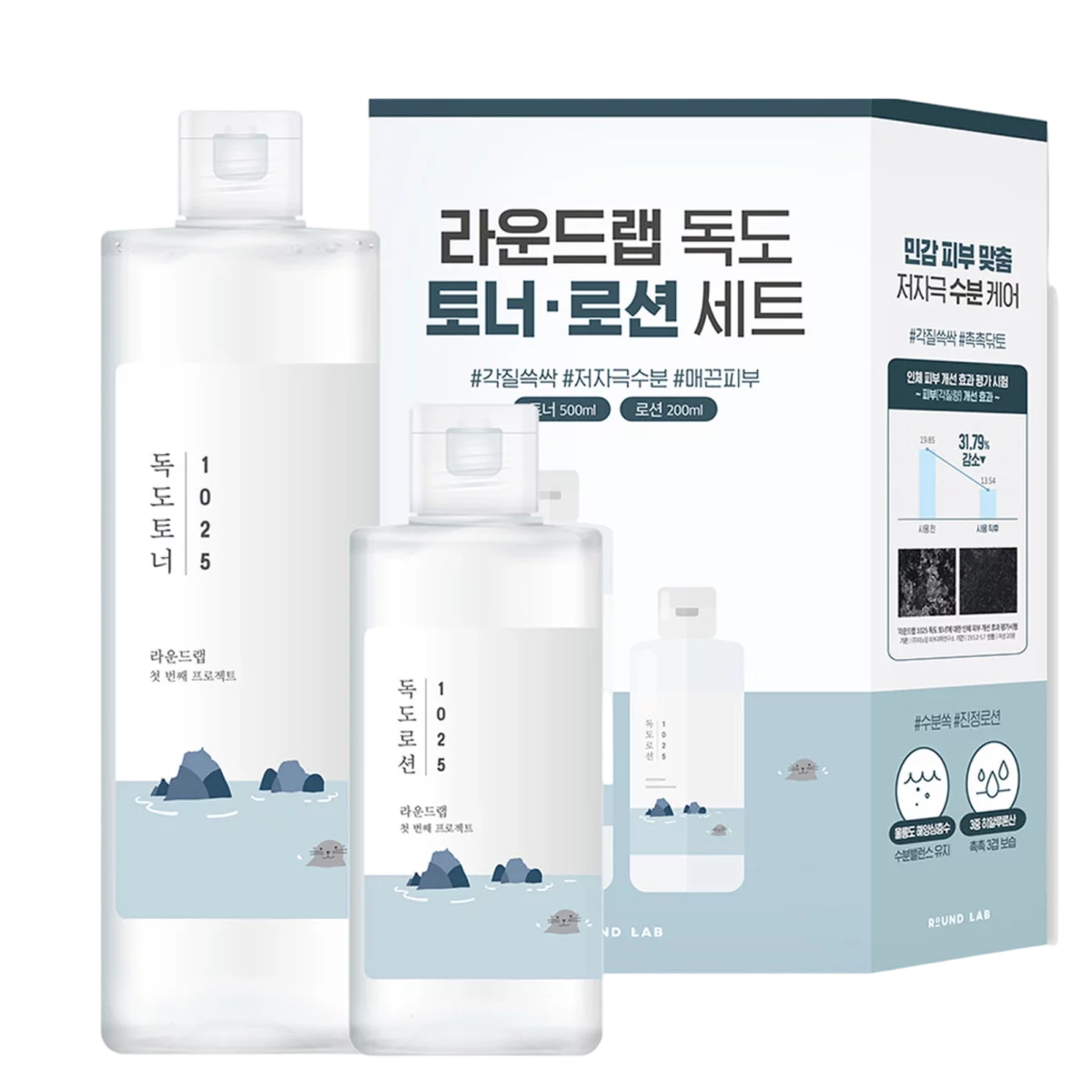 Dokdo Toner 500ml + Lotion 200ml Set, 1 Set