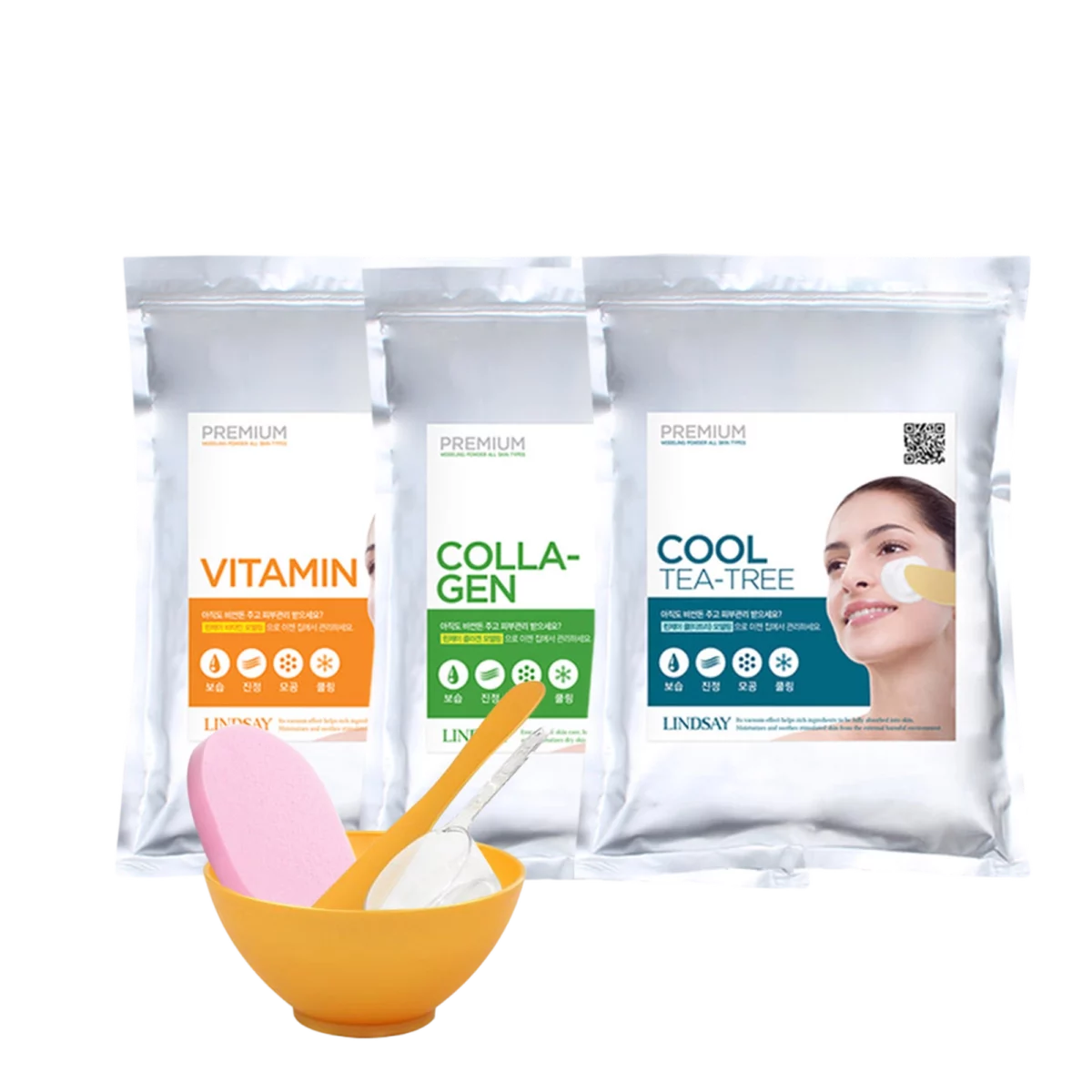 Modeling Pack Aesthetic Skincare Shop Use 1kg, Tea Tree + Pack Tools 3 Types..., 1 Piece - 1kg, 1pack