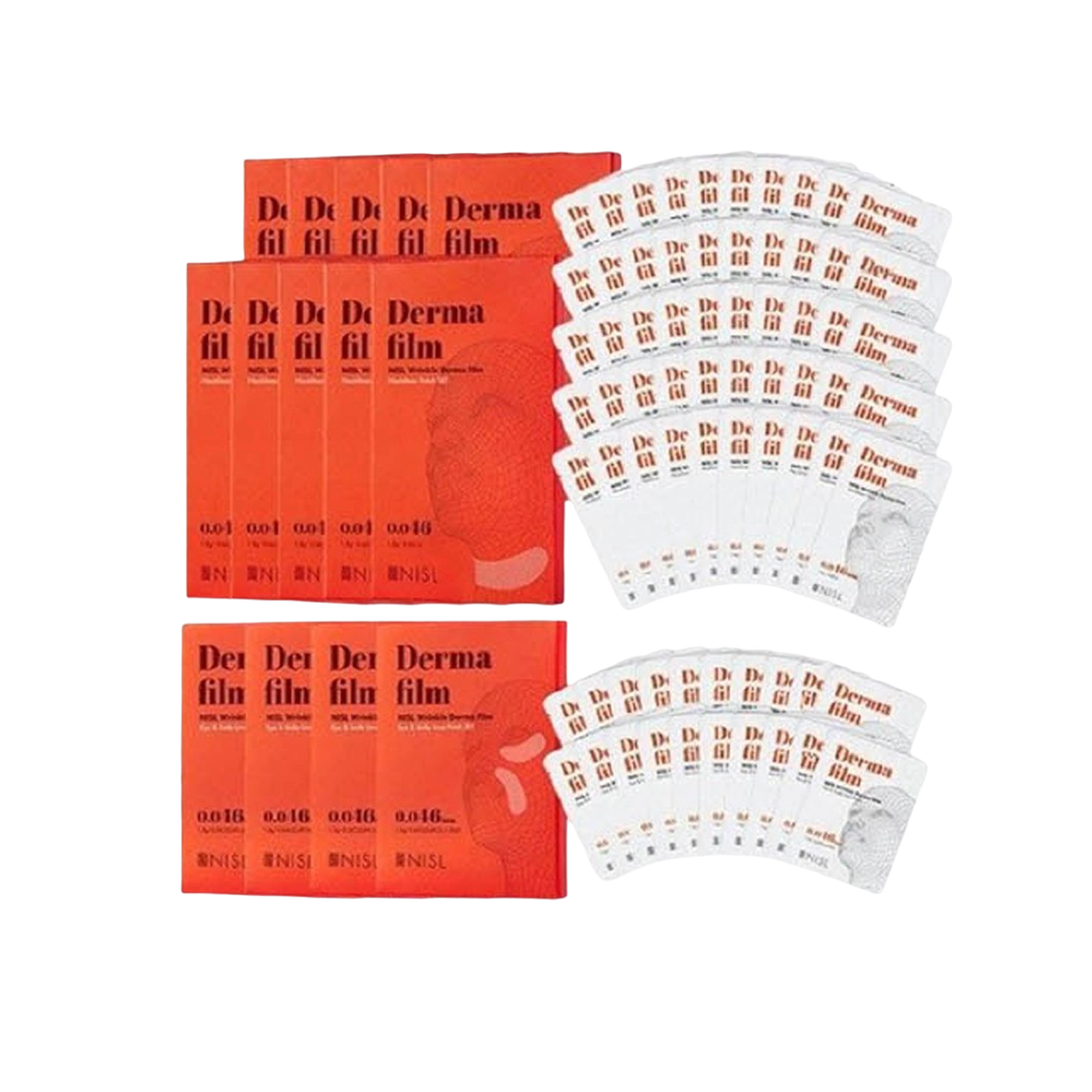 Wrinkle Derma Film Eye & Smile Lines Patch set 3 Packs + Neck Patch 2 Packs (Total 70EA)