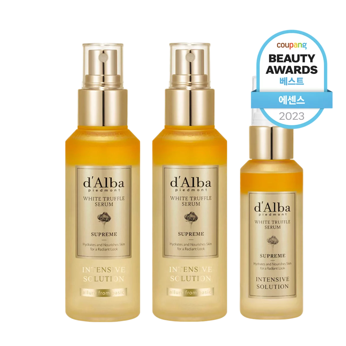 d'Alba White Truffle Supreme Intensive Serum 100ml x 2pcs + Supreme Serum 50ml Set, 2 Sets